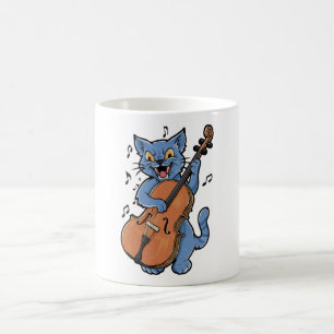 Cat Musician spelar Cello Kaffemugg