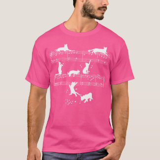 Cat Musik noter Musician Outfit E. G. Piano Flute T Shirt