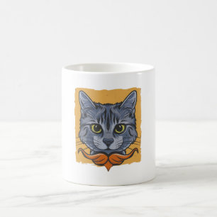 Cat Mustache Kaffemugg