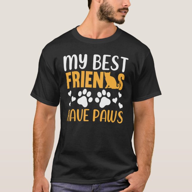 Cat   My Best Friends Have Paws  Cat Owner Cat T Shirt (Framsida)