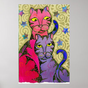Cat N Stars Poster