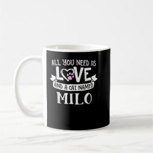 Cat Namn Milo - allt du behöver är Kärlek! Kaffemugg