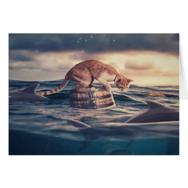 Cat Nap Dream eller Nightmare Hälsningskort (Framsidan Horizontal)
