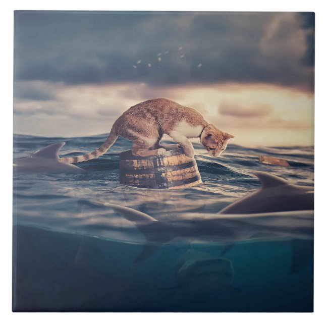 Cat Nap Dream eller Nightmare Kakelplatta (Framsidan)