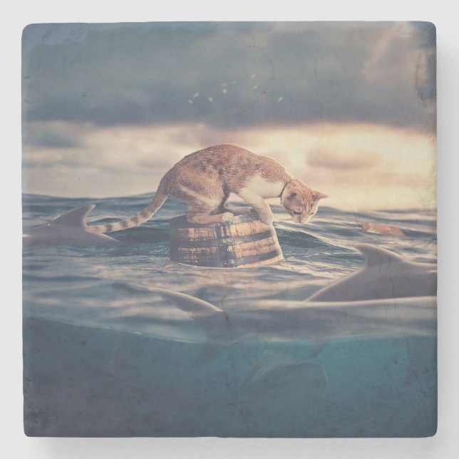 Cat Nap Dream eller Nightmare Stenunderlägg (Framsidan)