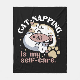 Cat-Napping är min självbetjäning Cute Cat-offert Fleecefilt