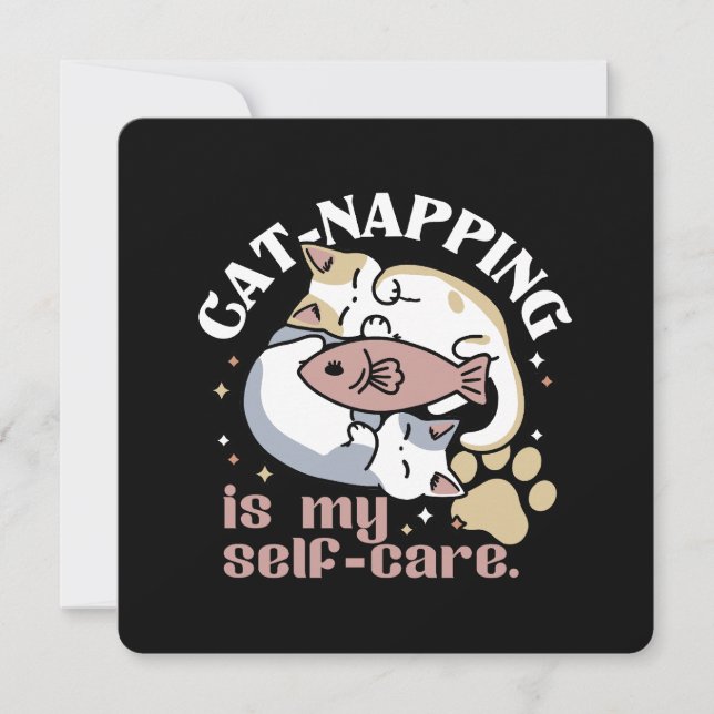 Cat-Napping är min självbetjäning Cute Cat-offert Julkort (Framsida)