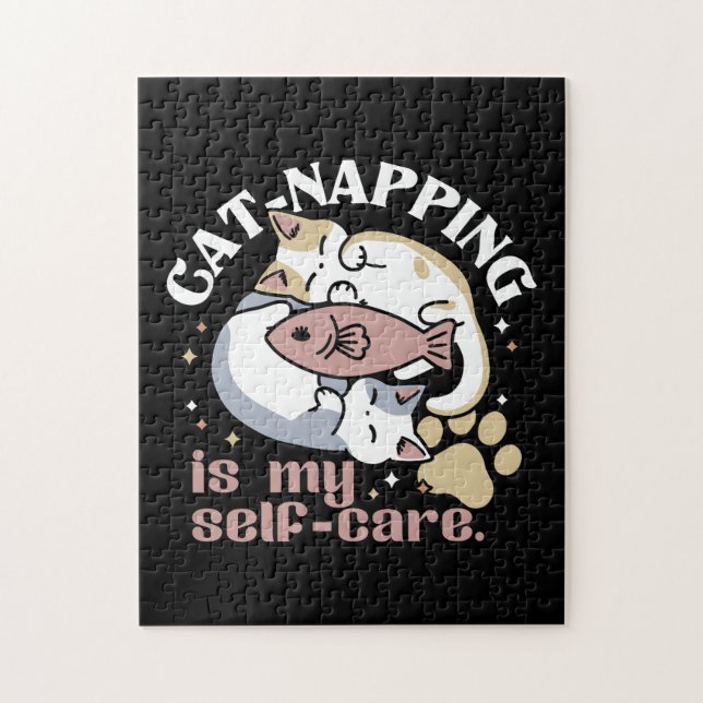 Cat-Napping är min självbetjäning Cute Cat-offert Pussel (Vertikal)