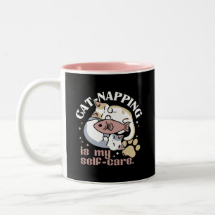 Cat-Napping är min självbetjäning Cute Cat-offert Två-Tonad Mugg
