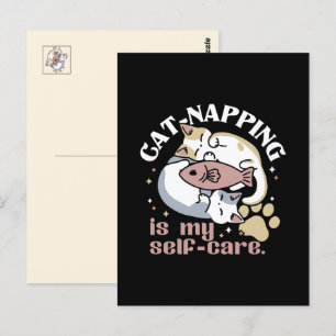 Cat-Napping är min självbetjäning Cute Cat-offert Vykort