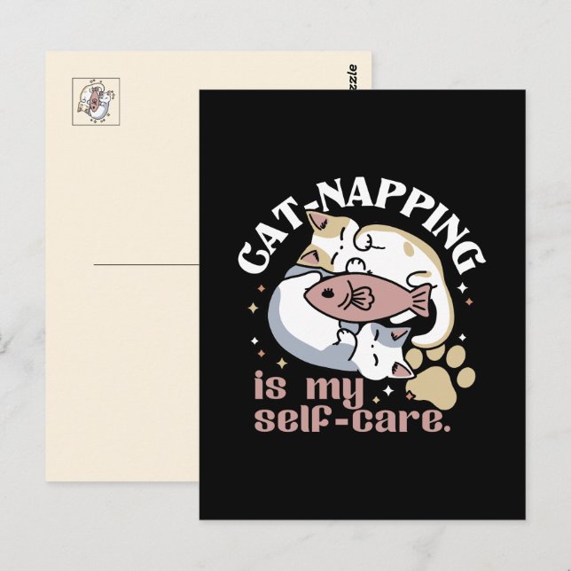 Cat-Napping är min självbetjäning Cute Cat-offert Vykort (Fram/baksida)