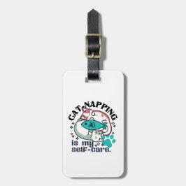 Cat-Napping är min självbetjäning: Cute Sömnig kat Bagagebricka