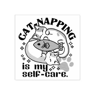 Cat-Napping är min självbetjäning: Cute Sömnig kat Stämpel