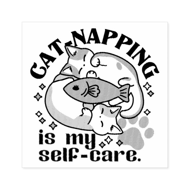 Cat-Napping är min självbetjäning: Cute Sömnig kat Stämpel (Tryck)