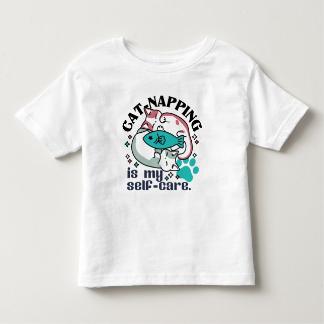 Cat-Napping är min självbetjäning: Cute Sömnig kat T Shirt (Framsida)