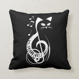 Cat Nature Animal Music Piano Fläkt Kudde