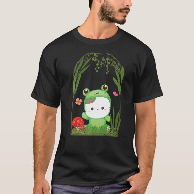 Cat Naturecore Forestcore T Shirt (Framsida)
