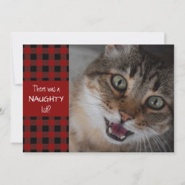 Cat Naughty eller Nice Red Play MEOWY CHRISTMAS Julkort