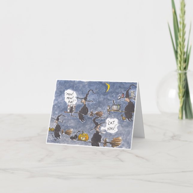 Cat Nav Halloween-kort Kort (Framsida)