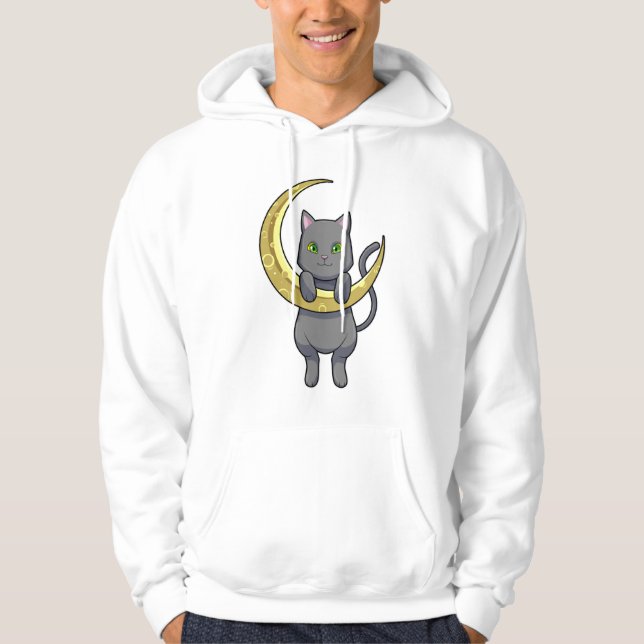 Cat Night Måne Hoodie (Framsida)