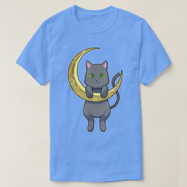 Cat Night Moon 391  T Shirt (Design framsida)