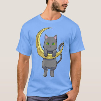 Cat Night Moon 391  T Shirt