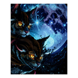Cat Night Perfect Poster