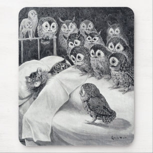 Cat Nightmare Uggla Bird, Louis Wain Musmatta