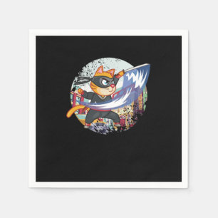 Cat Ninja Manga Anime Japansk Manga Fläkt Gift Pappersservett