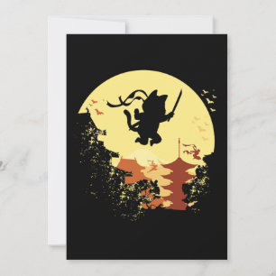 Cat Ninja Samurai Shinobi Kitten Kattunge Pet Anim Inbjudningar