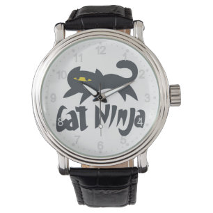 Cat ninja - välj bakgrund färg armbandsur