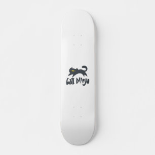 Cat ninja - Välj bakgrund färg Mini Skateboard Bräda 18,5 Cm