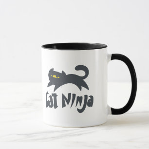 Cat ninja - välj bakgrund färg mugg
