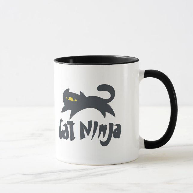 Cat ninja - välj bakgrund färg mugg (Höger)