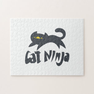Cat ninja - välj bakgrund färg pussel