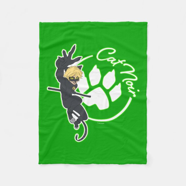 Cat Noir Badge Fleecefilt (Framsidan)