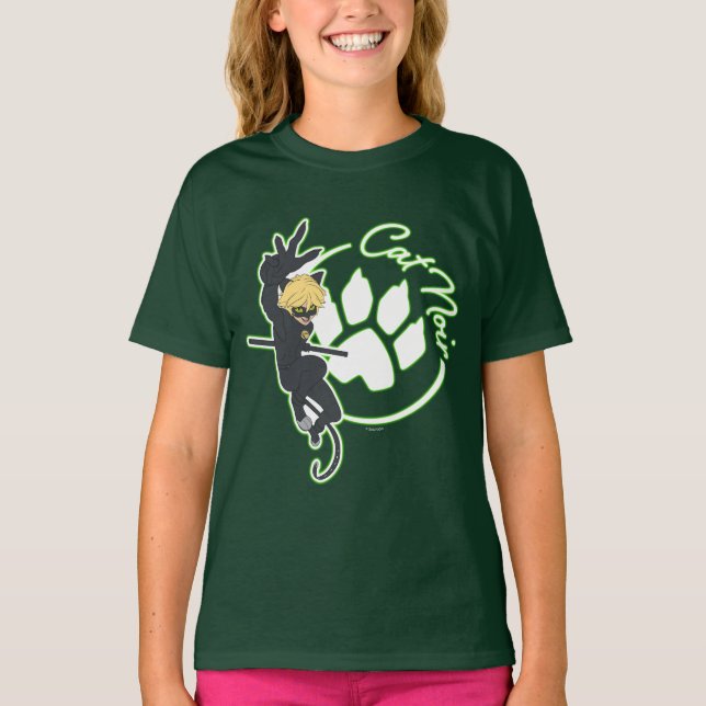 Cat Noir Badge T Shirt (Framsida)