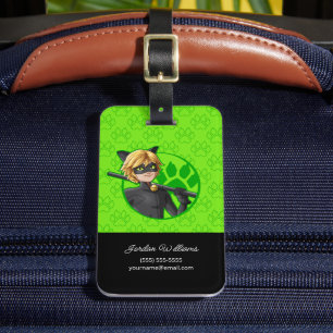 Cat Noir Grönt Badge Bagagebricka