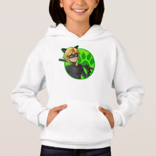 Cat Noir Grönt Badge T Shirt