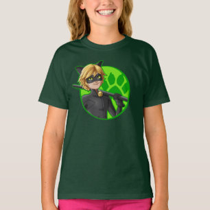 Cat Noir Grönt Badge T Shirt