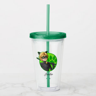 Cat Noir Grönt Badge Take Away Mugg