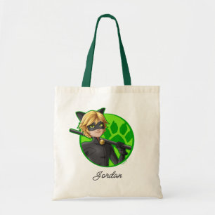 Cat Noir Grönt Badge Tygkasse