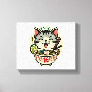 Cat Noodle jape Anime ga Kawaii Cat Canvastryck