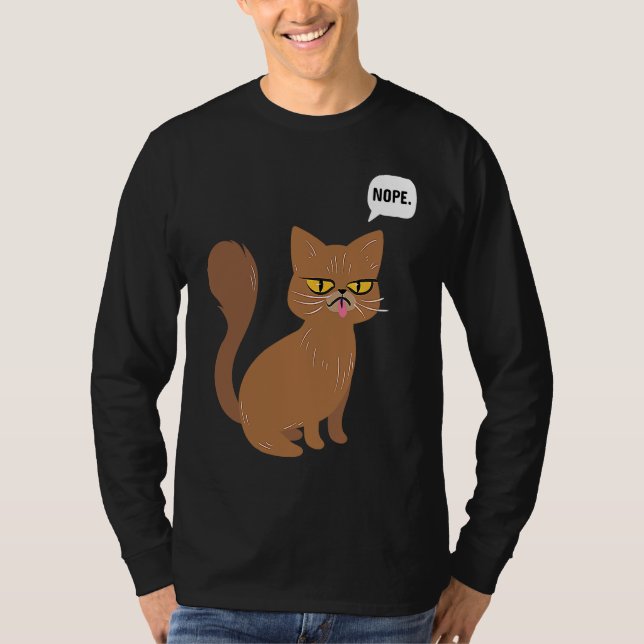 Cat Nope Statement  Graphic T Shirt (Framsida)