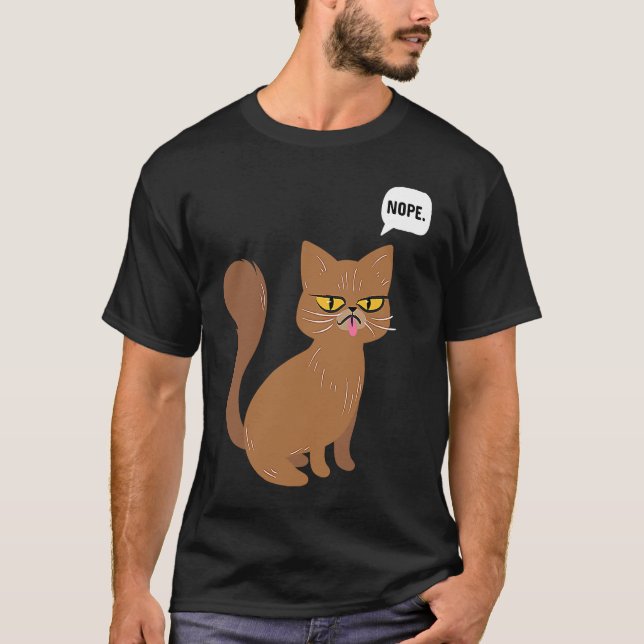 Cat Nope Statement  Graphic T Shirt (Framsida)