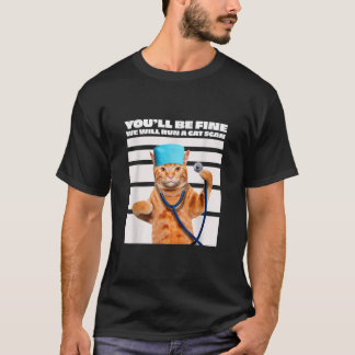 Cat Nurse Vi kommer att Springa en Cat Scan Joke T Shirt
