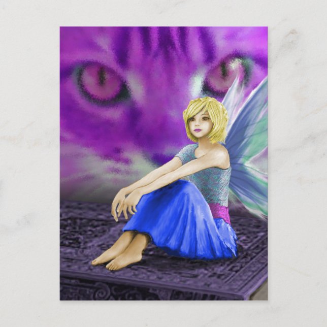 Cat Obains Fairy Vykort (Framsida)