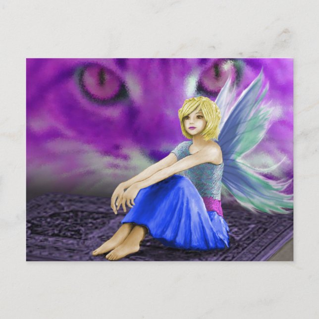 Cat Obains Fairy Vykort (Framsida)