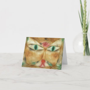 Cat och Bird av Paul Klee Tack Kort