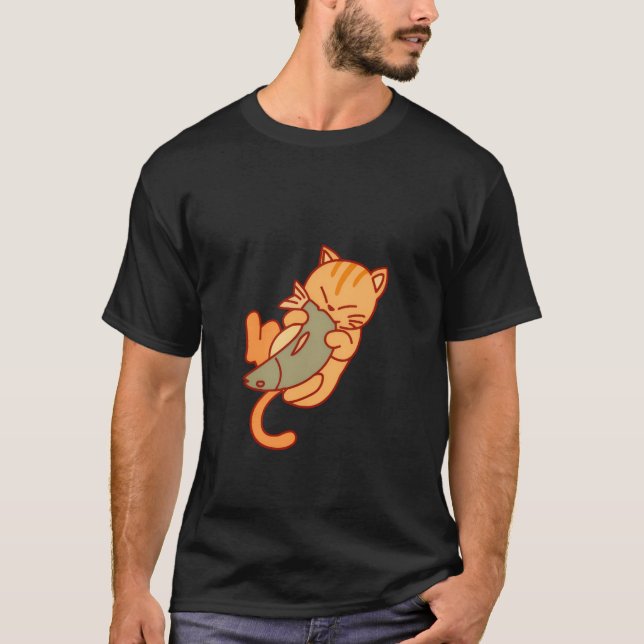 Cat och Fish Leksak - Classic Cute Playtime Tee" T Shirt (Framsida)